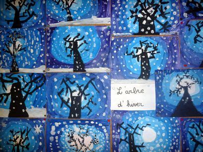 L'hiver - L'école de Crevette | Arts visuels noel maternelle, Bricolages d'hiver, Arbres en hiver