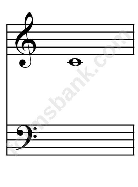 Treble Clef Flash Card Template printable pdf download