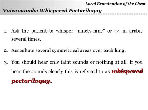 Local chest examination