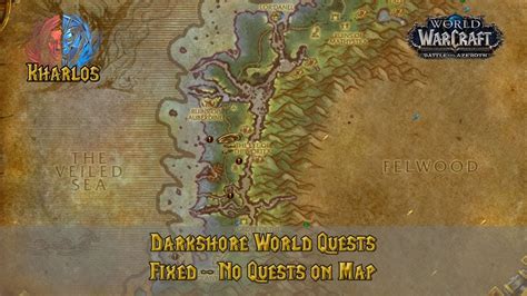 Darkshore World Quests : Fixed - No Quests on Map Bug - YouTube