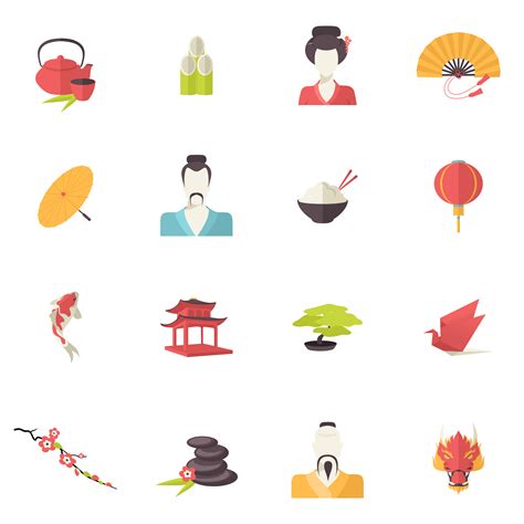 Japan icons flat 454523 Vector Art at Vecteezy