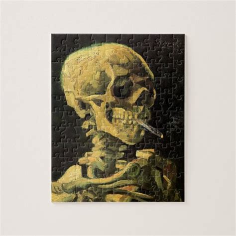 Van Gogh Skull with Burning Cigarette, Vintage Art Jigsaw Puzzle | Zazzle.com