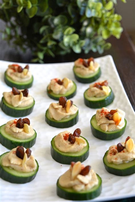 Cucumber Hummus Canapé -My Signature Dish :) | Recipe | Vegan party ...