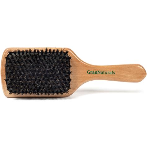 GranNaturals Boar Bristle Paddle Hair Brush for Women and Men - Natura