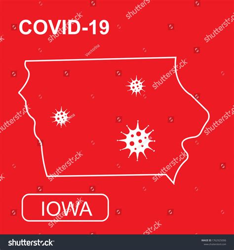 Map Iowa State Labeled Covid19 White Stock Vector (Royalty Free ...