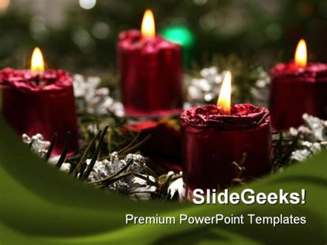 Candles Christmas PowerPoint Template 0610