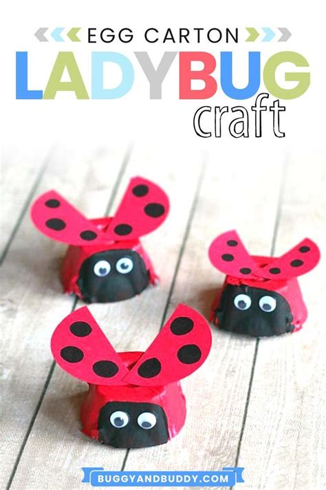 Egg Carton Ladybug Craft for Kids | Ladybug crafts, Animal crafts for ...