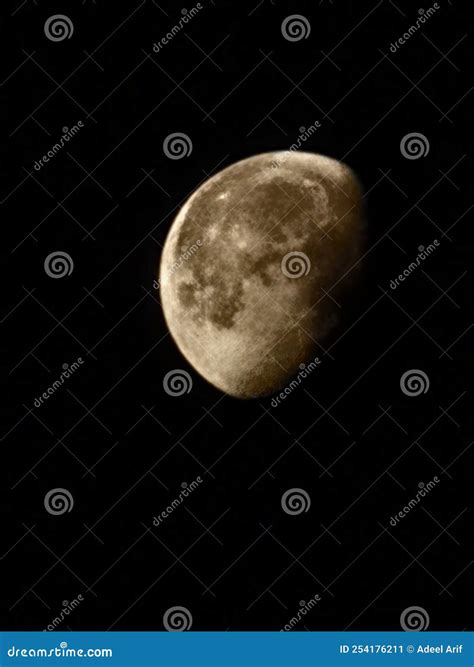 Half Moon at Night in the Sky Stock Image - Image of crescent, night ...