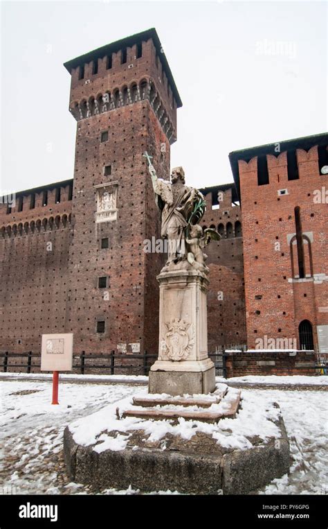 detail of Sforza Castle in Milan, Italy Stock Photo - Alamy