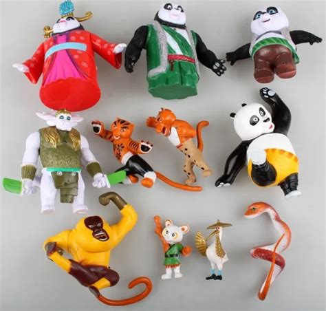 New Kung Fu Panda 3 Toys Po Mei Mei /Li Shan Tigress Monkey Viper Crane PVC Figures Kids Child ...