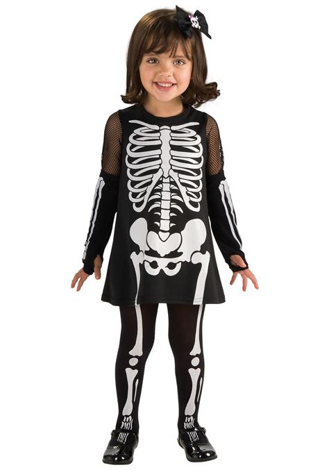 Scary Skeleton Toddler Girls Costume - Kids Skeleton Costumes