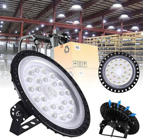 LED High Bay Light 100W, 10000LM UFO LED High Bay Light, 6000K High Bay ...