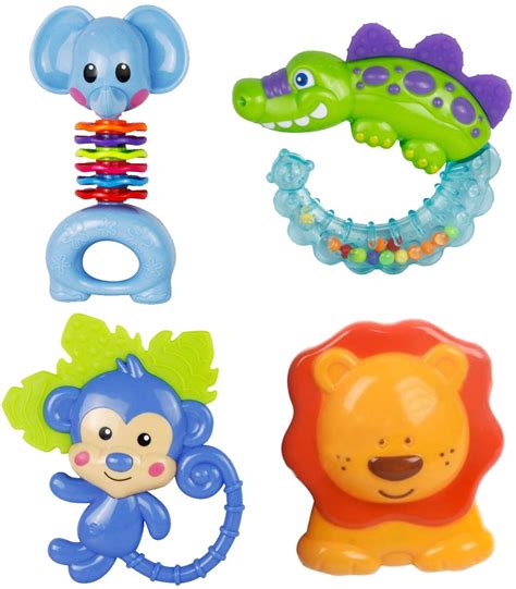 Baby Rattles Set, Infants Teething Play Toys, Babies Chewing Silicone ...