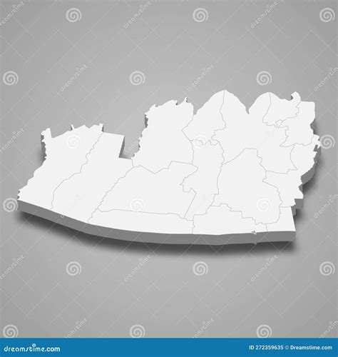 3d Isometric Map of Escuintla is a Province of Guatemala Stock Vector ...