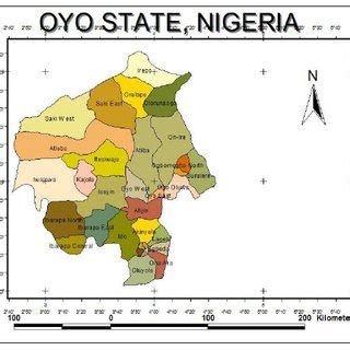 Map of Oyo State showing 33 Local Government Areas | Download ...