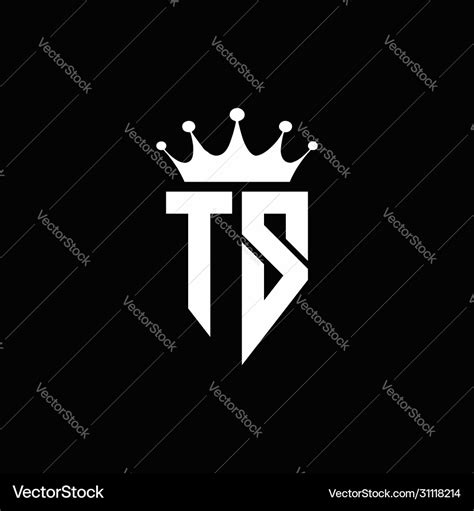 Ts logo monogram emblem style with crown shape Vector Image