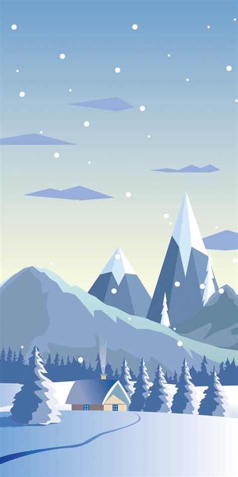 Snowy wallpaper illustrations for iPhone | Winter wallpaper, Minimalist ...