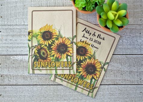 Sunflower Seed Kraft Packets in Bulk, Wedding Favor, Personalized Seed ...