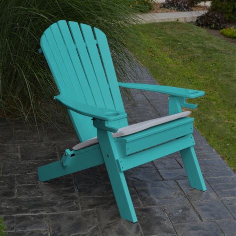 HN Outdoor Balboa Folding Recycled Plastic Adirondack Chair with 2 Cup Holders | Plastic outdoor ...