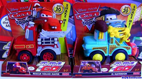 Shake n Go Cars Toon Rescue Squad Mater Disney El Materdor Talking Toys Review by Blucollection ...