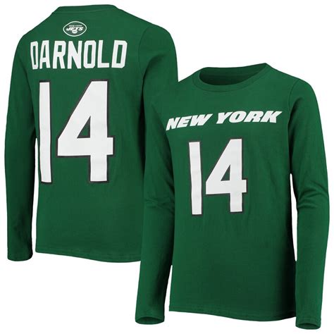 Sam Darnold New York Jets Youth Mainliner Player Name & Number Long ...