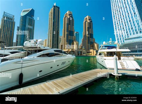 The Dubai Marina and skyline, Dubai, UAE Stock Photo - Alamy