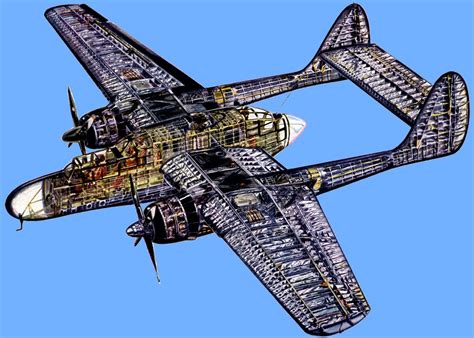 Northrop P-61 Black Widow Cutaway Drawing - AERONEF.NET