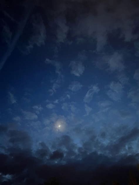 Night Sky with Moon and Clouds