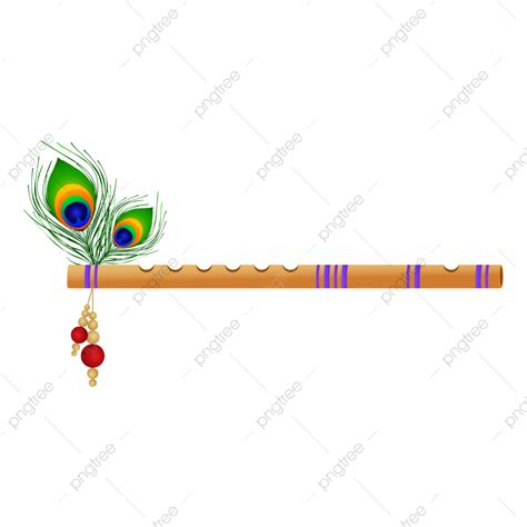 Krishna Flute Vector Hd Images, Krishna Flute Png With Peacock Feather, Krishna Flute ...