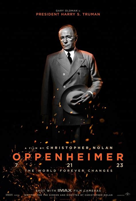 the movie poster for open heimer, which features a man in a suit and tie