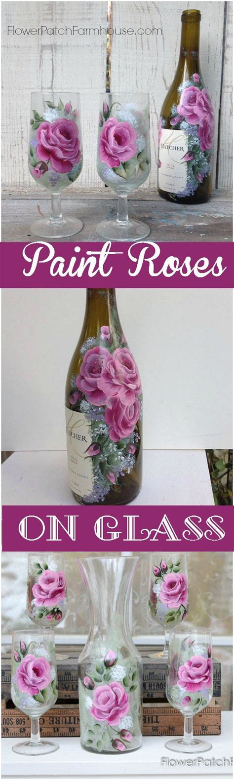 Learn How to Paint Gorgeous Roses on Glass, step by step video shows you each stroke and how to ...