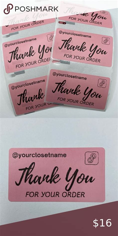 200 Custom Personalized Pink Thermal Labels Closet Name Stickers ...