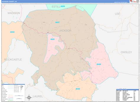 Jackson County, KY Wall Map Color Cast Style by MarketMAPS - MapSales