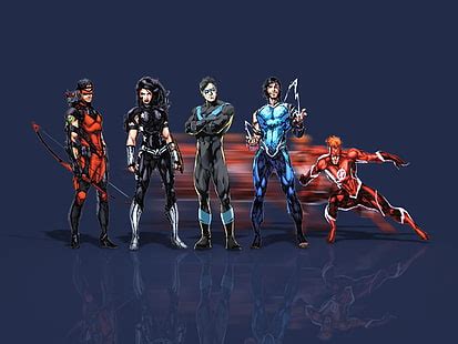 HD wallpaper: Young Justice, Kid Flash, Wally West, Nightwing, Oracle, Dick Grayson | Wallpaper ...