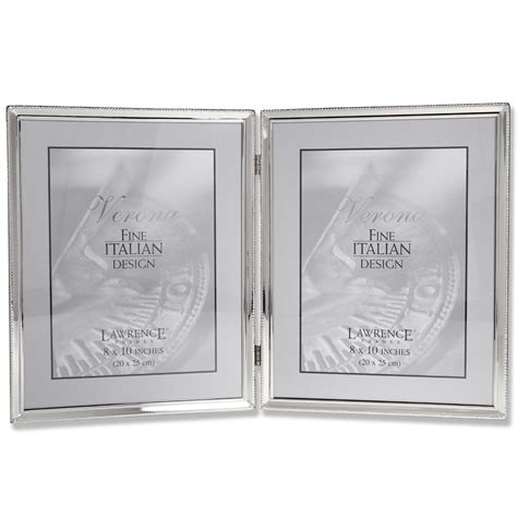 Lawrence Frames Polished Silver Plate 8x10 Hinged Double Picture Frame ...