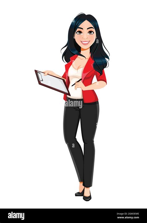 Business woman, manager, banker, beautiful successful girl. Businesswoman cartoon character ...