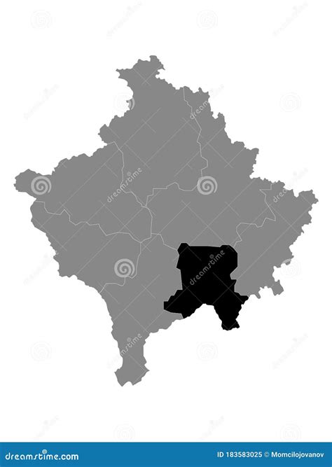 District Of Ferizaj Republic Of Kosovo And Metohija, Districts Of Kosovo, Republic Of Serbia Map ...