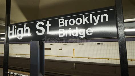 Brooklyn Bridge Subway Station at High Street Editorial Stock Image ...