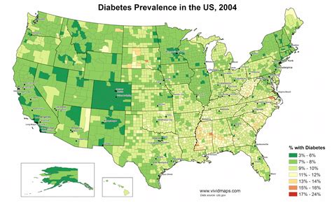 Diabetes prevalence in the United States - Vivid Maps | Map, United states, United states history