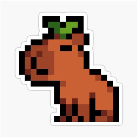 "Smol Pixel Capybara - Sprout" Sticker for Sale by TofuPixel | Redbubble