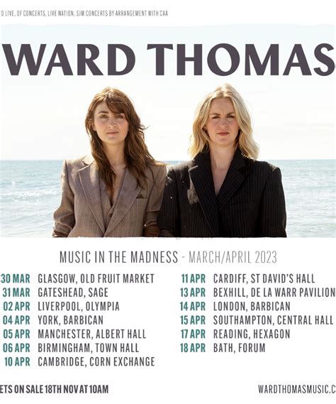 Ward Thomas - Music In The Madness Tour 2023 - 02 April 2023 - Eventim ...