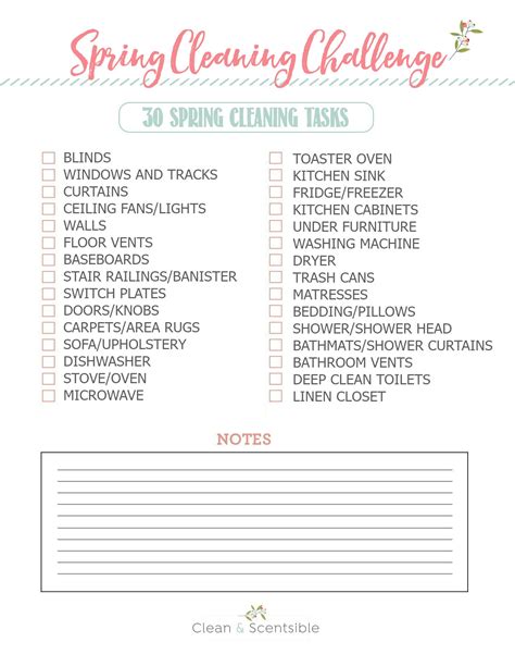 Spring Cleaning Checklist - 30 Items to Spring Clean - Clean and Scentsible