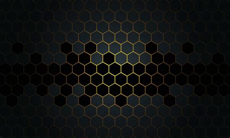 Abstract black and gold honeycomb on dark background. 7717952 Vector Art at Vecteezy