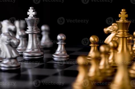 Silver and gold chess set 1964203 Stock Photo at Vecteezy