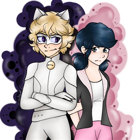 Chat Blanc and Marinette by DiamondBloomXP on DeviantArt