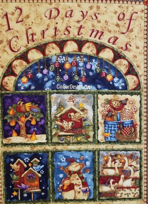 Christmas Fabric Panel 12 Days of Christmas | Etsy | Christmas fabric panels, Christmas fabric ...