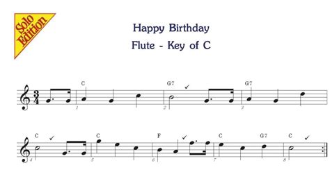 Free Sheet Music for the Flute - Happy Birthday - Andrew Scott Music