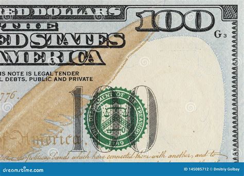 Closeup Photo of a 100 Dollar Bill. Stock Photo - Image of capital ...