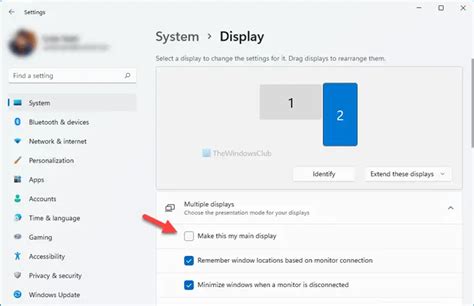 How to change Primary and Secondary monitor on Windows 11/10