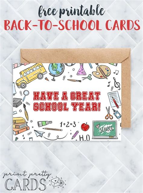 Free Printable Back to School Cards in Two Fun Designs | Instant ...